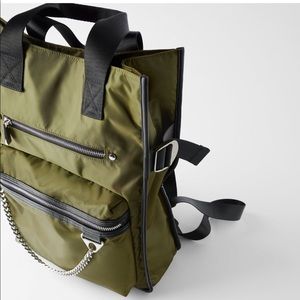 zara nylon backpack